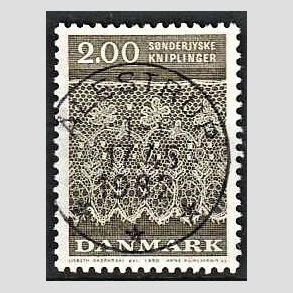 FRIM�RKER DANMARK | 1980 - AFA 713 - S�nderjyske kniplinger - 2,00 Kr. gr�brun - Pragt Stemplet �lestrup