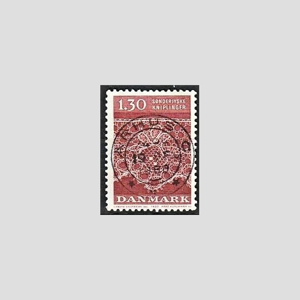 FRIMRKER DANMARK | 1980 - AFA 712 - Snderjyske kniplinger - 1,30 Kr. rd - Pragt Stemplet rhus C