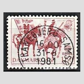 FRIM�RKER DANMARK | 1981 - AFA 727 - Folklore - 1,60 Kr. r�d - Pragt Stemplet Tranebjerg Sams�