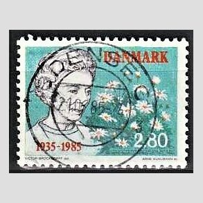 FRIM�RKER DANMARK | 1985 - AFA 832 - Dronning Ingrid 50 �ret - 2,80 Kr. flerfarvet - Pragt Stemplet Odense C