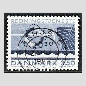 FRIM�RKER DANMARK | 1983 - AFA 784 - Redningstjenester - 3,50 Kr. bl� - Pragt Stemplet �rhus C