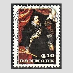 FRIM�RKER DANMARK | 1988 - AFA 904 - Christian d. IV - 4,10 Kr. flerfarvet - Pragt Stemplet Struer B