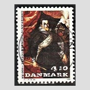 FRIM�RKER DANMARK | 1988 - AFA 904 - Christian d. IV - 4,10 Kr. flerfarvet - Pragt Stemplet K�benhavn