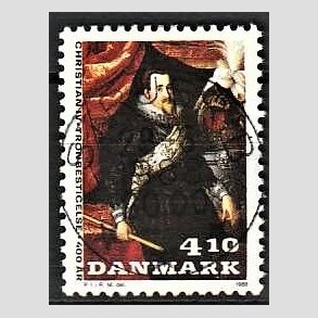 FRIM�RKER DANMARK | 1988 - AFA 904 - Christian d. IV - 4,10 Kr. flerfarvet - Pragt Stemplet Struer B