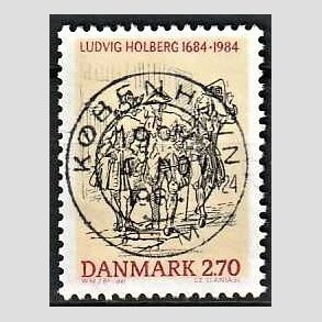 FRIM�RKER DANMARK | 1984 - AFA 814 - Ludvig Holberg - 2,70 Kr. flerfarvet - Pragt Stemplet K�benhavn