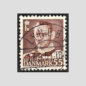 FRIMRKER DANMARK | 1951 - AFA 327 - Fr. IX 55 re brun - Lux Stemplet Lyngby