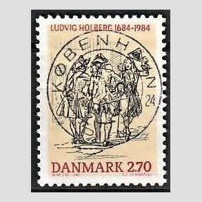 FRIM�RKER DANMARK | 1984 - AFA 814 - Ludvig Holberg - 2,70 Kr. flerfarvet - Pragt Stemplet K�benhavn