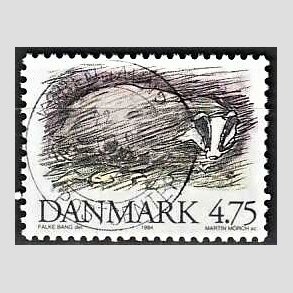 FRIM�RKER DANMARK | 1994 - AFA 1077 - Truede danske dyr - 4,75 Kr. Gr�vling - Pragt Stemplet