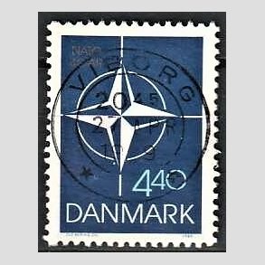 FRIM�RKER DANMARK | 1989 - AFA 934 - Danmark i NATO 40 �r. - 4,40 Kr. flerfarvet - Pragt Stemplet Viborg