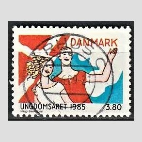 FRIM�RKER DANMARK | 1985 - AFA 828 - Ungdoms�r - 3,80 Kr. flerfarvet - Pragt Stemplet �rhus C