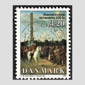 FRIM�RKER DANMARK | 1988 - AFA 910 - Stavnsb�ndets oph�velse 200 �r. - 3,20 Kr. flerfarvet - Lux Stemplet Kolding