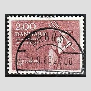 FRIM�RKER DANMARK | 1982 - AFA 747 - Europam�rker - 2,00 Kr. r�d - Pragt Stemplet �rhus C