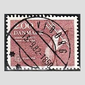 FRIM�RKER DANMARK | 1982 - AFA 747 - Europam�rker - 2,00 Kr. r�d - Pragt Stemplet Viborg