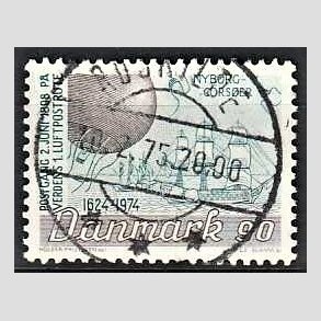 FRIMRKER DANMARK | 1974 - AFA 581 - Det danske Postvsen 350 r - 90 re brun/blgrn - Lux Stemplet Roskilde