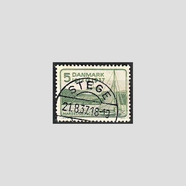 FRIMRKER DANMARK | 1937 - AFA 239 - Chr. X 25 re jubilum 5 re grn - Lux Stemplet Stege