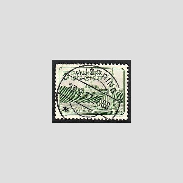 FRIMRKER DANMARK | 1937 - AFA 239 - Chr. X 25 re jubilum 5 re grn - Lux Stemplet Hjrring