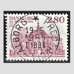 FRIM�RKER DANMARK | 1985 - AFA 825 - Reformerte meninghed 300 �r - 2,80 Kr. rosa - Pragt Stemplet Fredericia - �lborg