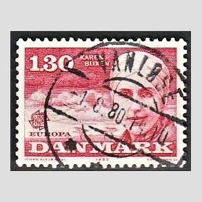 FRIM�RKER DANMARK | 1980 - AFA 695 - Europam�rker - 1,30 Kr. r�d - Pragt Stemplet Vanl�se