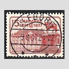 FRIMRKER DANMARK | 1937 - AFA 241 - Chr. X 25 re jubilum 15 re rd - Lux Stemplet Ulfborg