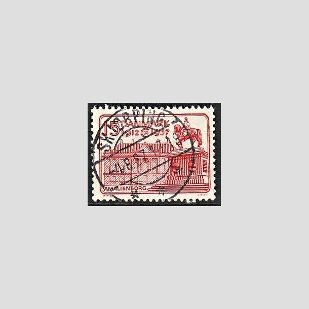 FRIMRKER DANMARK | 1937 - AFA 241 - Chr. X 25 re jubilum 15 re rd - Lux Stemplet Skrping