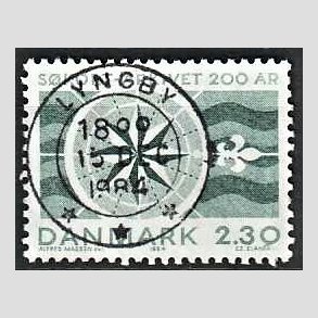 FRIM�RKER DANMARK | 1984 - AFA 799 - S�kortarkivet 200 �r - 2,30 Kr. gr�n - Lux Stemplet Lyngby