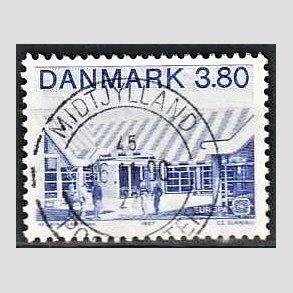 FRIM�RKER DANMARK | 1987 - AFA 883 - Europam�rker - 3,80 Kr. bl� - Pragt Stemplet Midtjylland