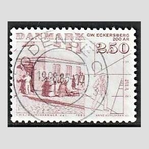 FRIM�RKER DANMARK | 1983 - AFA 788 - C.W Eckersberg - 2,50 Kr. r�d - Pragt Stemplet Odense