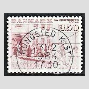 FRIM�RKER DANMARK | 1983 - AFA 788 - C.W Eckersberg - 2,50 Kr. r�d - Pragt Stemplet Rungsted Kyst
