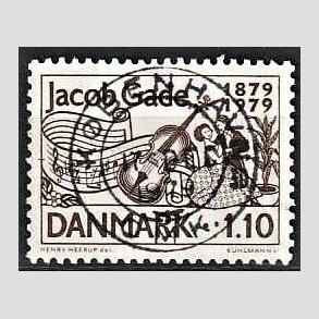 FRIM�RKER DANMARK | 1979 - AFA 692 - Jacab Gade komponist - 1,10 Kr. brun - Pragt Stemplet K�benhavn