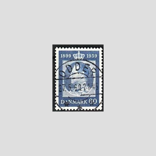 FRIMRKER DANMARK | 1959 - AFA 376 - Frederik IX 60 r - 60 re bl - Pragt Stemplet Odder