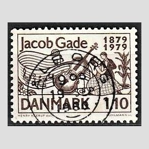 FRIM�RKER DANMARK | 1979 - AFA 692 - Jacab Gade komponist - 1,10 Kr. brun - Pragt Stemplet �lborg