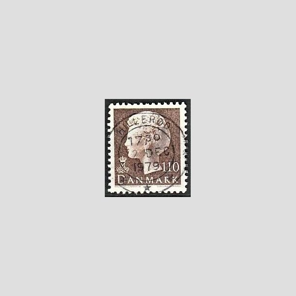 FRIMRKER DANMARK | 1979 - AFA 677 - Dronning Margrethe - 110 re brun - Pragt Stemplet Hillerd