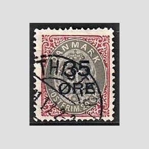 FRIMRKER DANMARK | 1912 - AFA 61 - 35/20 res Provisorier karmin/gr - Stemplet Thisted