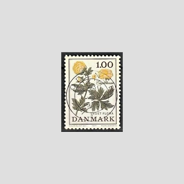 FRIMRKER DANMARK | 1977 - AFA 649 - Truet flora - 1,00 Kr. gul/grn - Pragt Stemplet Odense