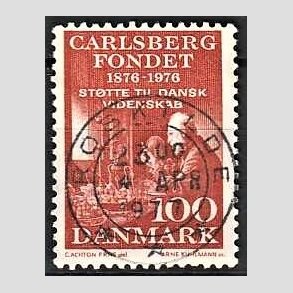 FRIM�RKER DANMARK | 1976 - AFA 626 - Carlsbergfondet 100 �r - 100 �re brunr�d - Pragt Stemplet Roskilde