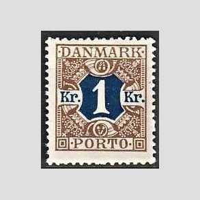 FRIMRKER DANMARK | 1926-27 - AFA 19 - 1 kr. brun/bl - Ubrugt