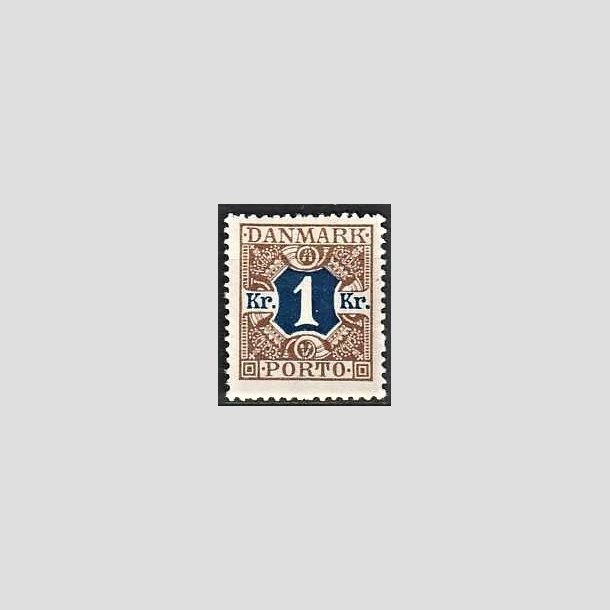 FRIMRKER DANMARK | 1926-27 - AFA 19 - 1 kr. brun/bl - Ubrugt