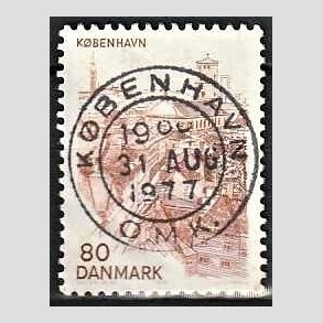 FRIM�RKER DANMARK | 1976 - AFA 614 - K�benhavn - 80 �re brun/brunr�d - Pragt Stemplet K�benhavn