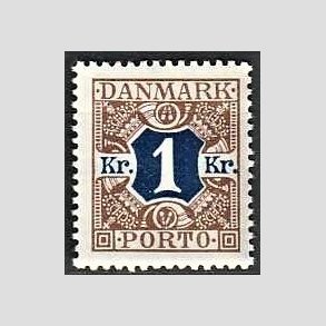 FRIMRKER DANMARK | 1926-27 - AFA 19 - 1 kr. brun/bl - Postfrisk