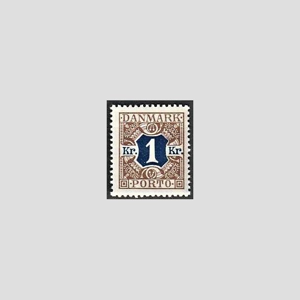 FRIMRKER DANMARK | 1926-27 - AFA 19 - 1 kr. brun/bl - Postfrisk