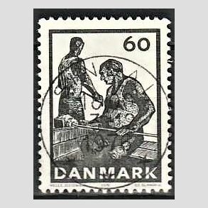 FRIM�RKER DANMARK | 1976 - AFA 627 - Dansk glasproduktion - 60 �re gr�sort - Pragt Stemplet Sindal