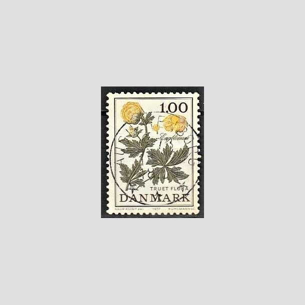 FRIMRKER DANMARK | 1977 - AFA 649 - Truet flora - 1,00 Kr. gul/grn - Pragt Stemplet Augustenborg