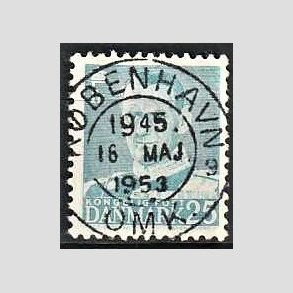 FRIMRKER DANMARK | 1952-53 - AFA 336 - Fr. IX 25 re lysbl - Lux Stemplet Kbenhavn