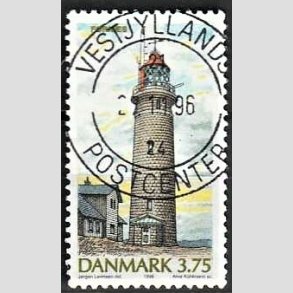 FRIM�RKER DANMARK | 1996 - AFA 1124 - Danske Fyrt�rne - 3,75 Kr. flerfarvet - Pragt Stemplet Vestsj�lland