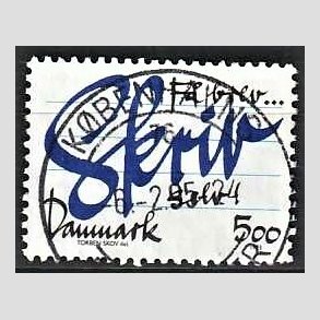FRIM�RKER DANMARK | 1993 - AFA 1051 - Brevskrivning - 5,00 Kr. bl�/sort - Lux Stemplet