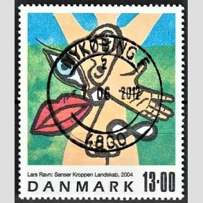 FRIMRKER DANMARK | 2004 - AFA 1398 - Frimrkekunst - 13,00 Kr. flerfarvet - Pragt Stemplet Nykbing F
