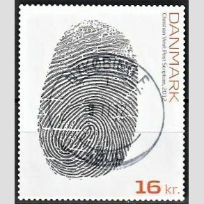 FRIMRKER DANMARK | 2012 - AFA 1720 - Post Scriptum. - 16,00 Kr. flerfarvet - Pragt Stemplet Nykbing F