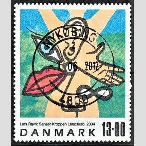 FRIMRKER DANMARK | 2004 - AFA 1398 - Frimrkekunst - 13,00 Kr. flerfarvet - Pragt Stemplet Nykbing F