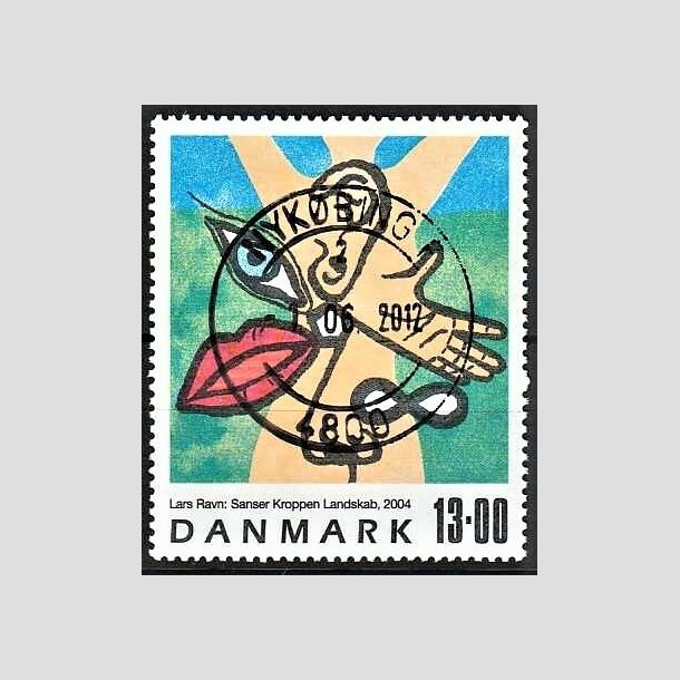 FRIMRKER DANMARK | 2004 - AFA 1398 - Frimrkekunst - 13,00 Kr. flerfarvet - Pragt Stemplet Nykbing F