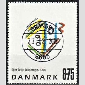 FRIMRKER DANMARK | 1998 - AFA 1189 - Ejler Bille - 8,75 Kr. flerfarvet - Pragt Stemplet Brndby